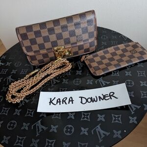 Louis Vuitton ascot wallet clutch with chain strap incert